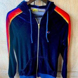 Aviator Nation Velvet Zip-up Hoodie